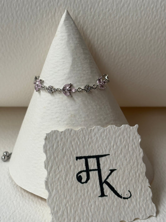 The Pastel Zircon Leaf Bracelet