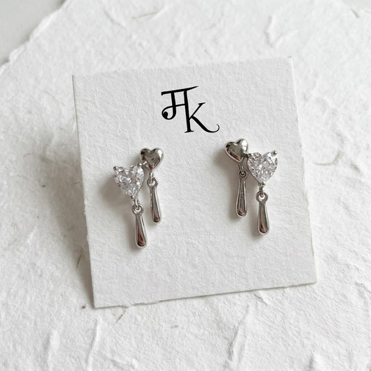 The Dual Heart Dangle Studs