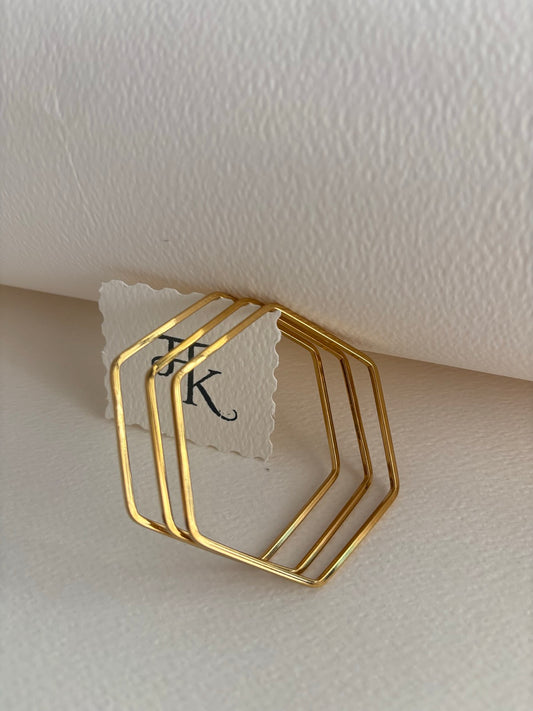 The Hexa Geometric Bangle Trio