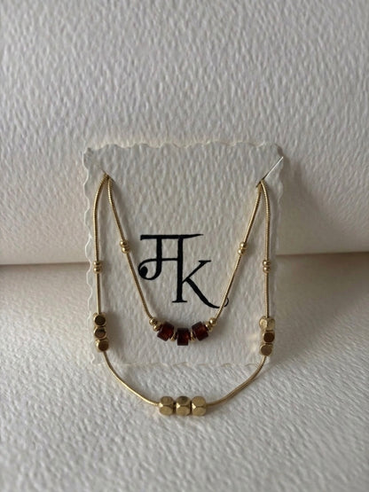 The Golden Amber Cube Necklace