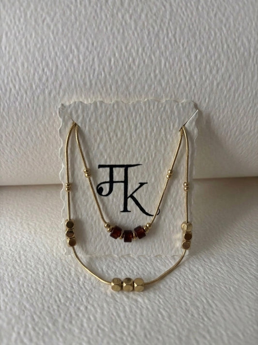 The Golden Amber Cube Necklace