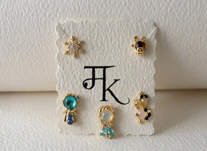 Princess Style Stud Earrings
