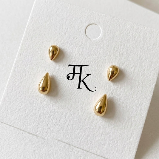 The Liquid Metal Droplet Studs (Gold)