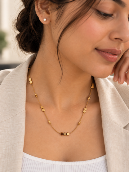 The Golden Amber Cube Necklace