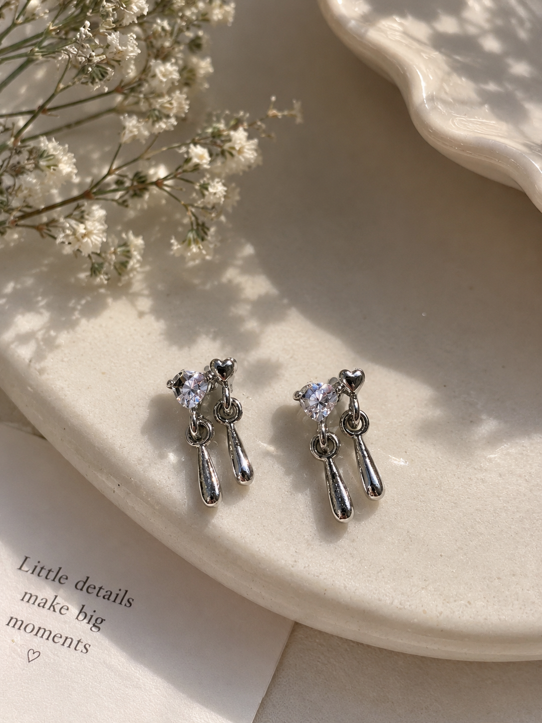 The Dual Heart Dangle Studs