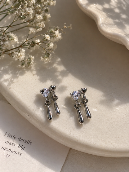 The Dual Heart Dangle Studs