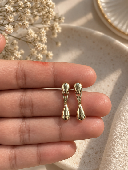 The Liquid Metal Droplet Studs (Gold)