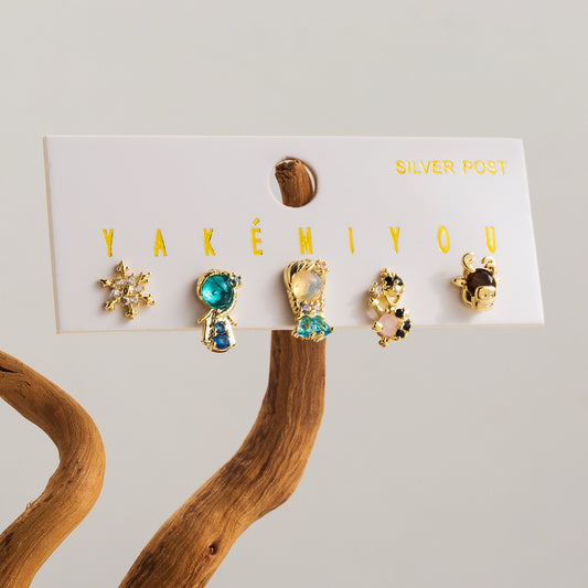 Princess Style Stud Earrings