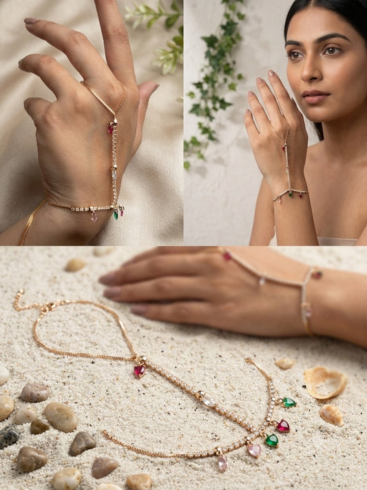 The Aurora Gemstone Hand Harness (Hand Chain)