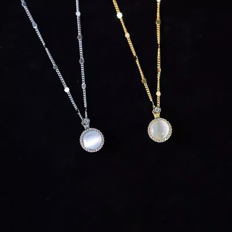 The Cat's Eye Halo Pendant Necklace