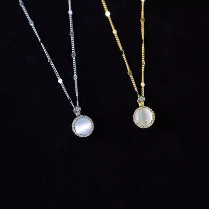 The Cat's Eye Halo Pendant Necklace