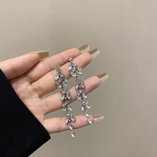 The Crystal Leaf Tassel Drops