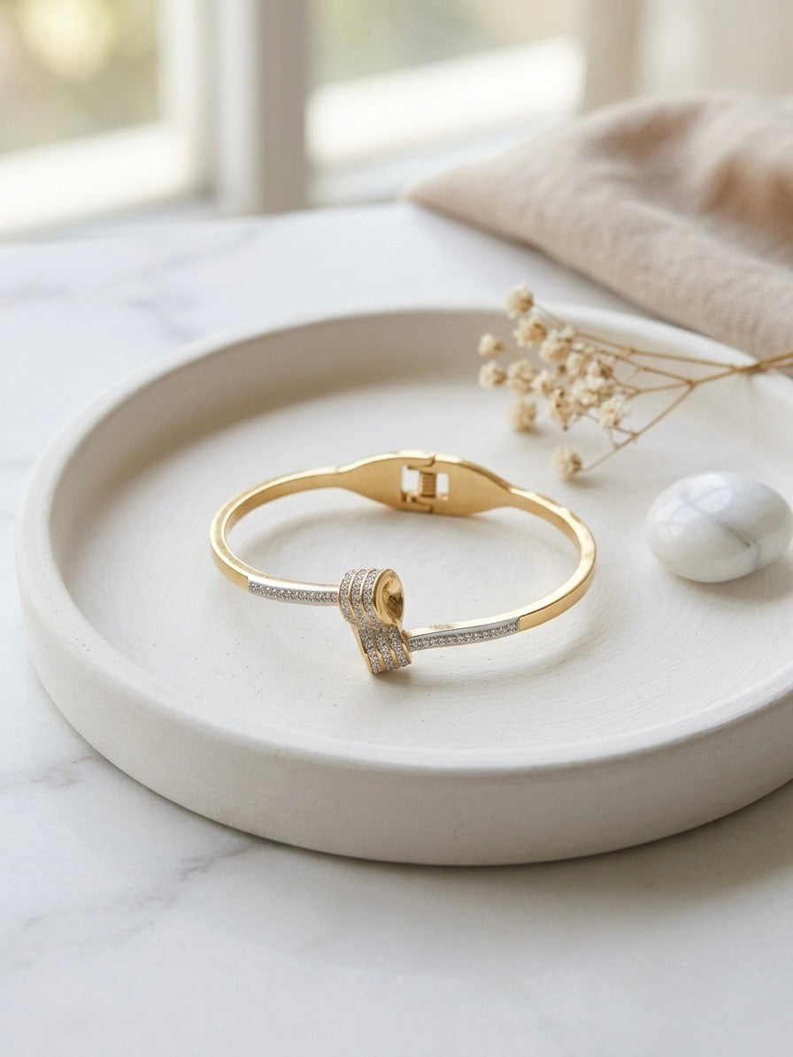 The Entwine Pavé Knot Bangle Bracelet