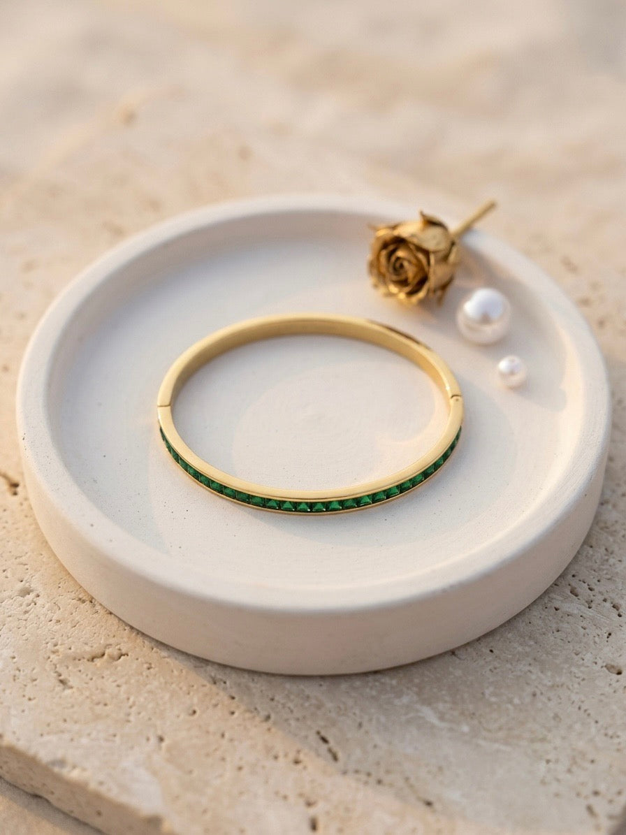 The Linear Emerald Cuff