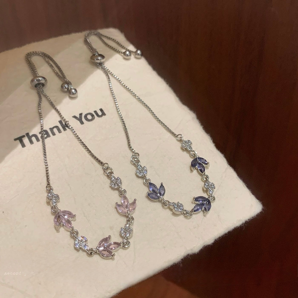 The Pastel Zircon Leaf Bracelet