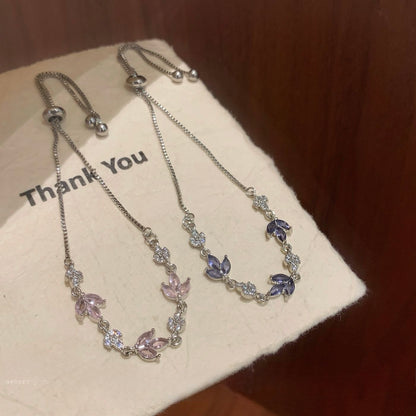 The Pastel Zircon Leaf Bracelet