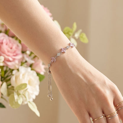 The Pastel Zircon Leaf Bracelet